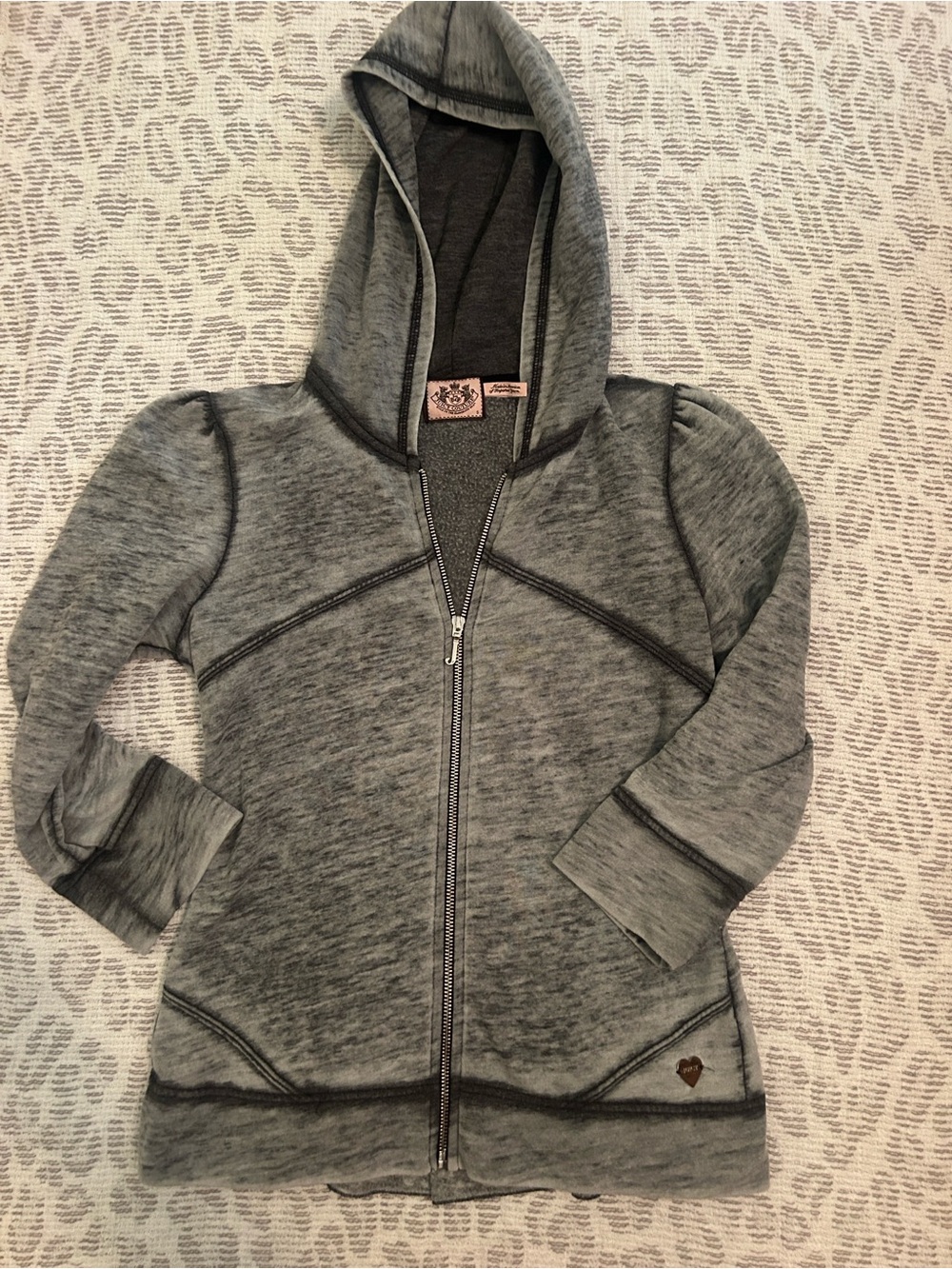 Vintage Juicy Couture Grey Hooded Zip-Up Sweatshirt